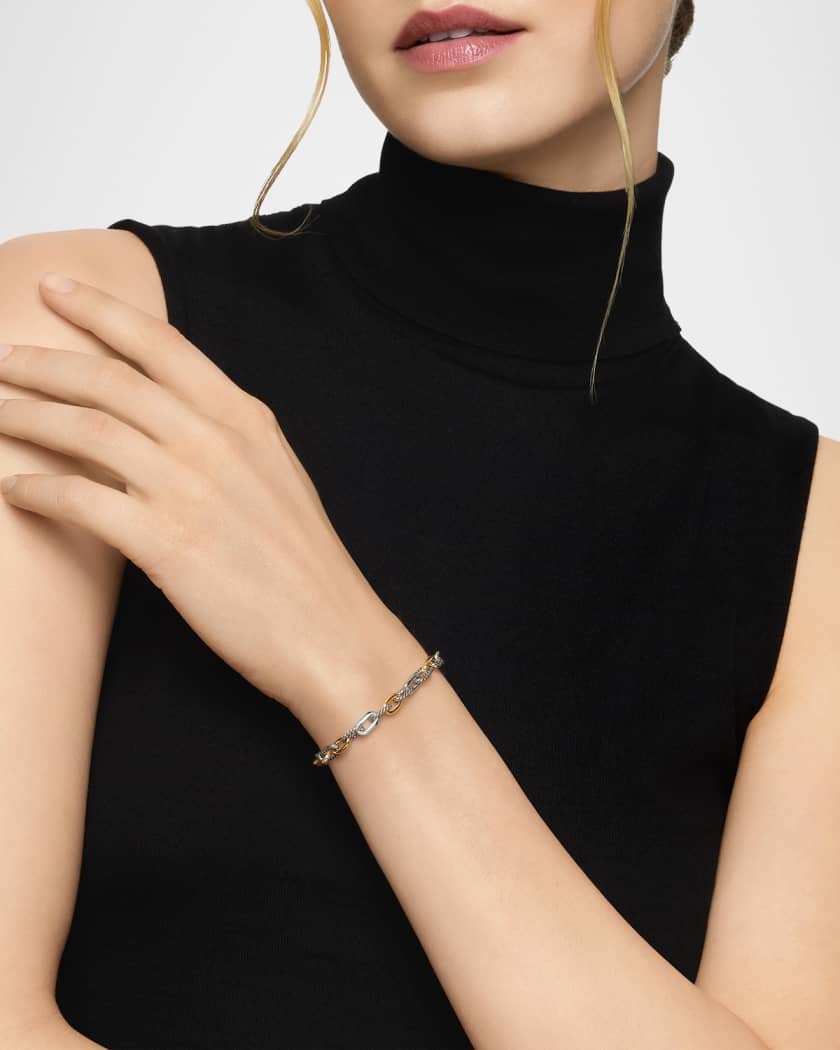 DY Madison Chain Bracelet in Silver with 18K Gold, 5.5mm