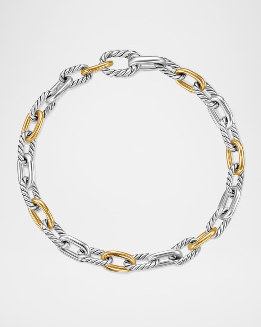 DY Madison Chain Bracelet in Silver with 18K Gold, 5.5mm