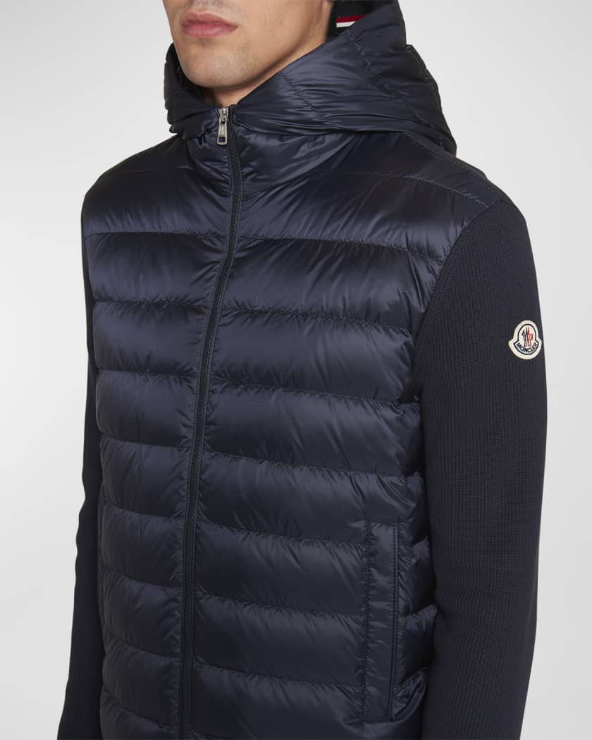 Moncler long down knit combo jacket on sale