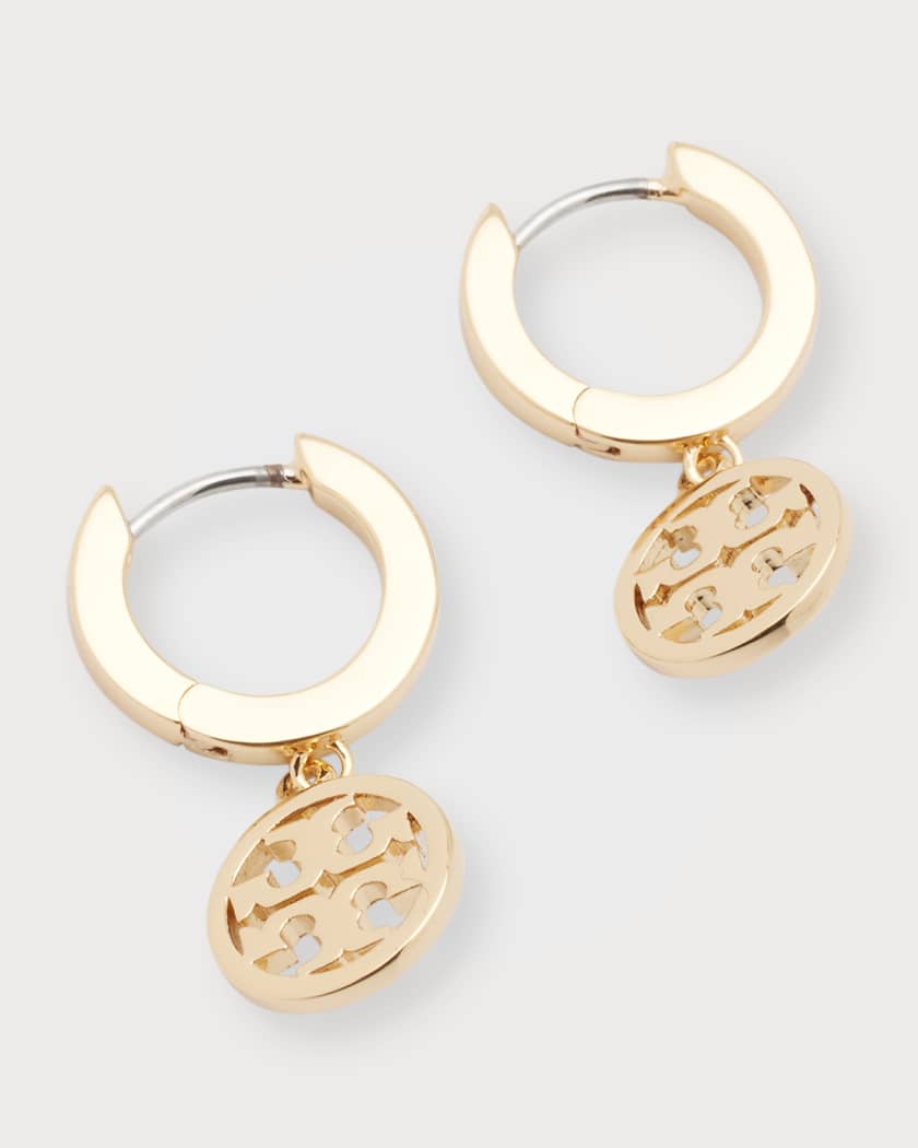 Tory Burch Miller Huggie Hoop Earrings | Neiman Marcus