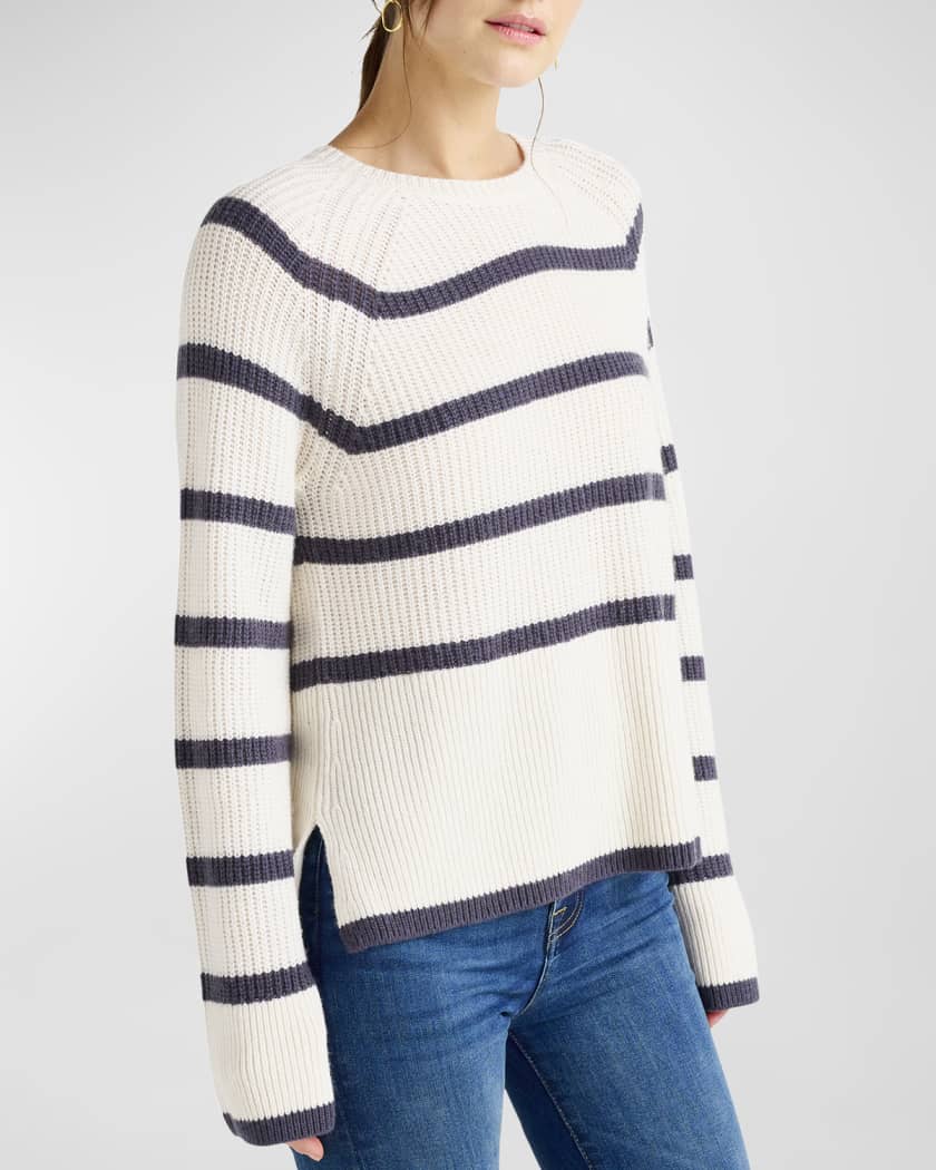 Splendid Mona Striped Raglan-Sleeve Crewneck Sweater | Neiman Marcus