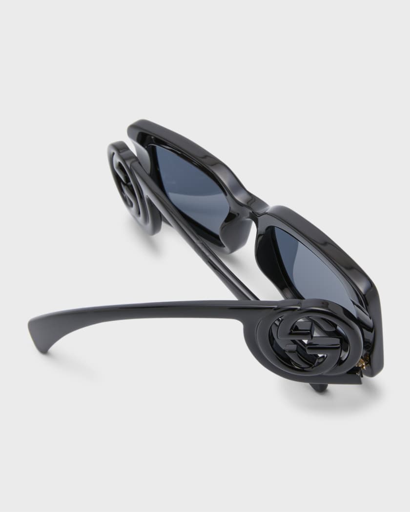 Gucci Monochrome GG Rectangle Acetate Sunglasses - ShopStyle in 2023