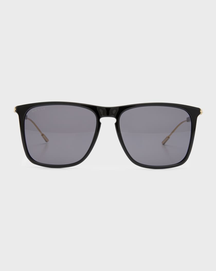 Men's Logo Plaqué Aviator Sunglasses