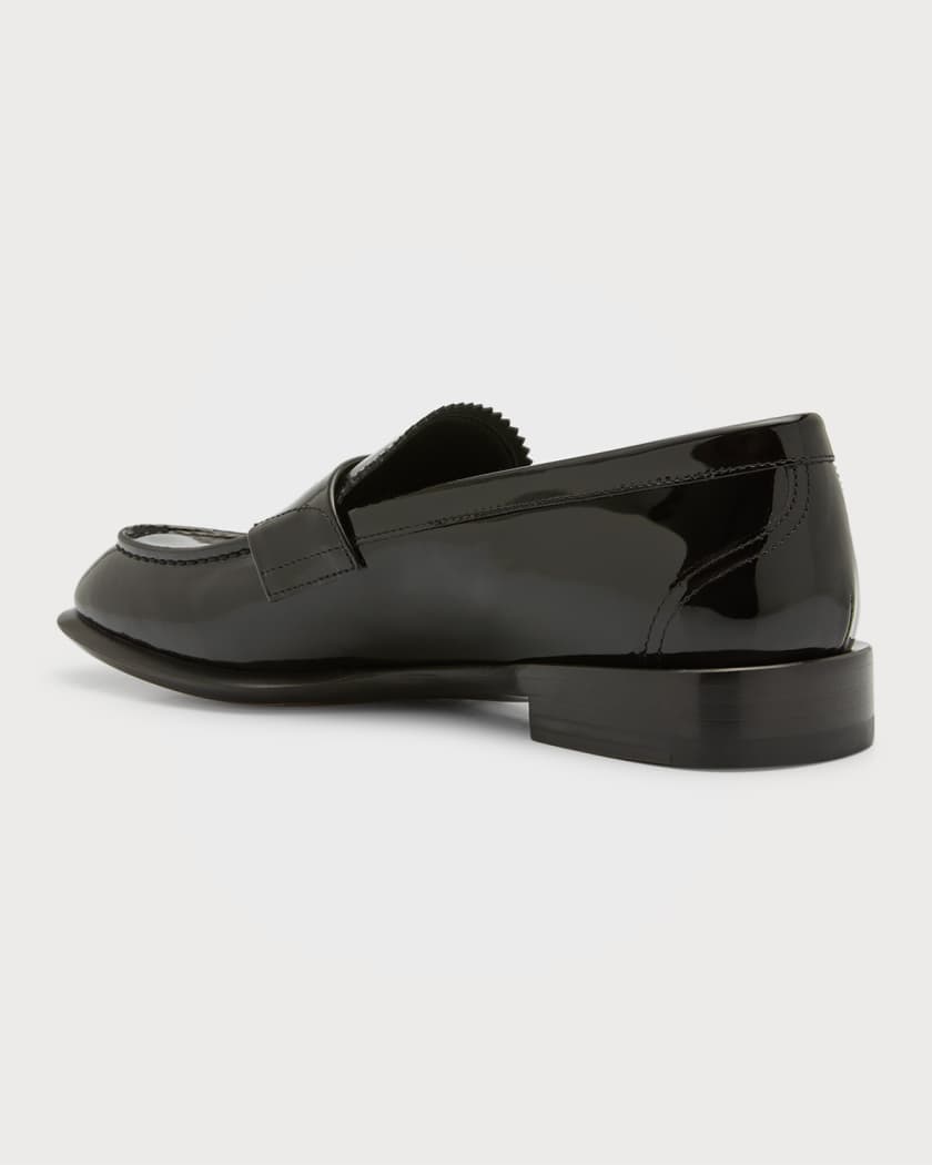 Men's Seal Logo Patent Leather Penny Loafers