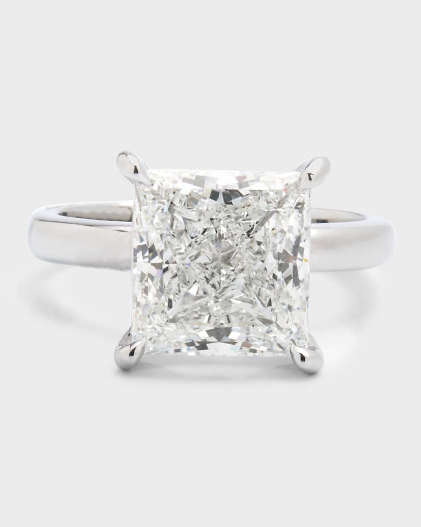 Lab Grown Diamond Platinum Princess Cut Solitaire Ring
