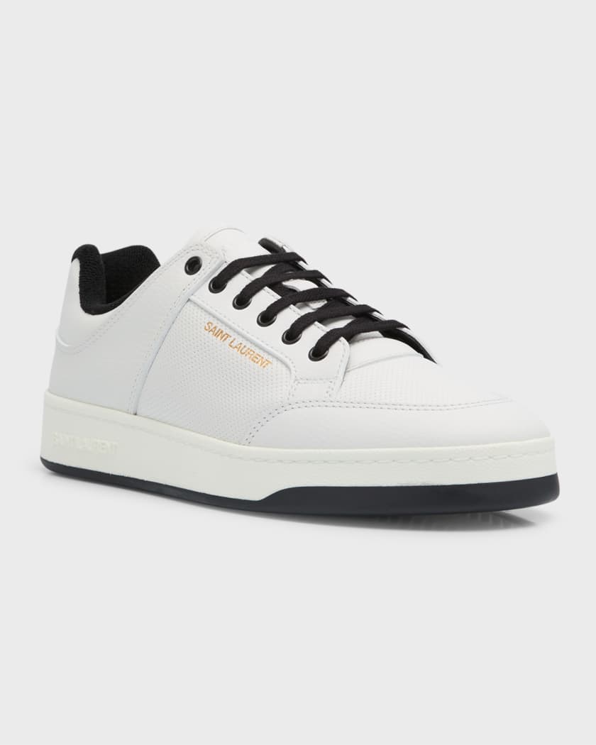 Saint Laurent Men's SL 6100 Leather Contrast-Trim Sneakers Neiman Marcus