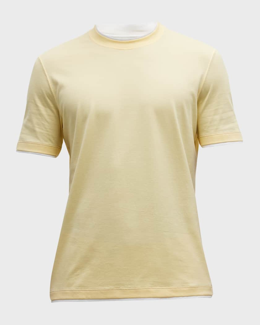 Brunello Cucinelli Men's Sicilian Sun Tipped Crew T-Shirt | Neiman