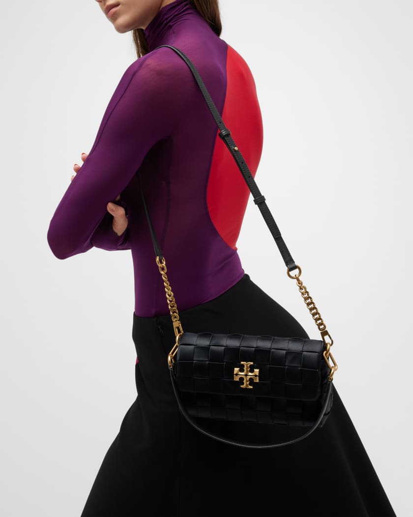 Tory Burch Kira Small Woven Satin Shoulder Bag | Neiman Marcus