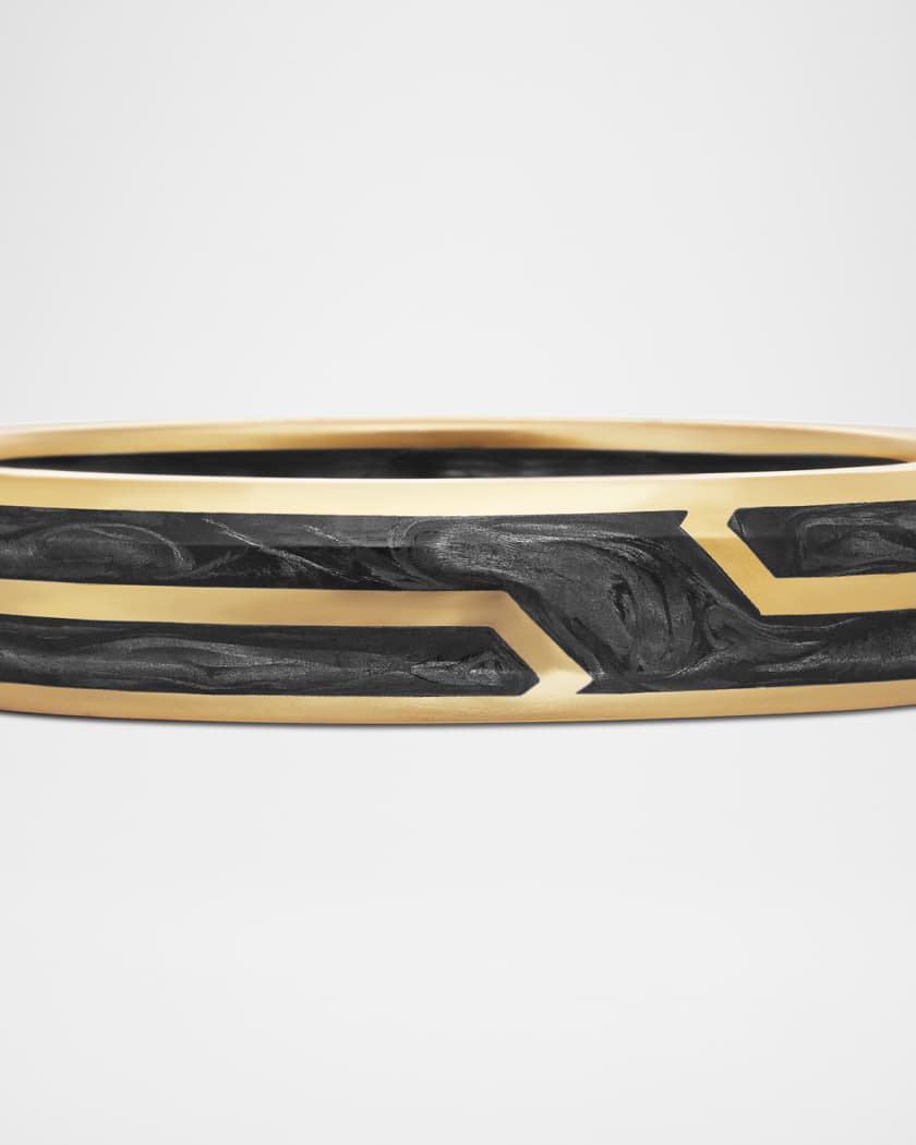 David Yurman Men's Forged Carbon Band Ring in 18K Gold, 4mm