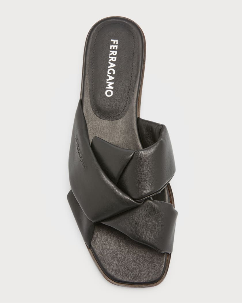 Alrai Twisted Lambskin Flat Sandals Neiman Marcus