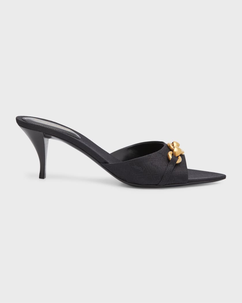 Gippy Chain Kitten Heel Slide Sandals