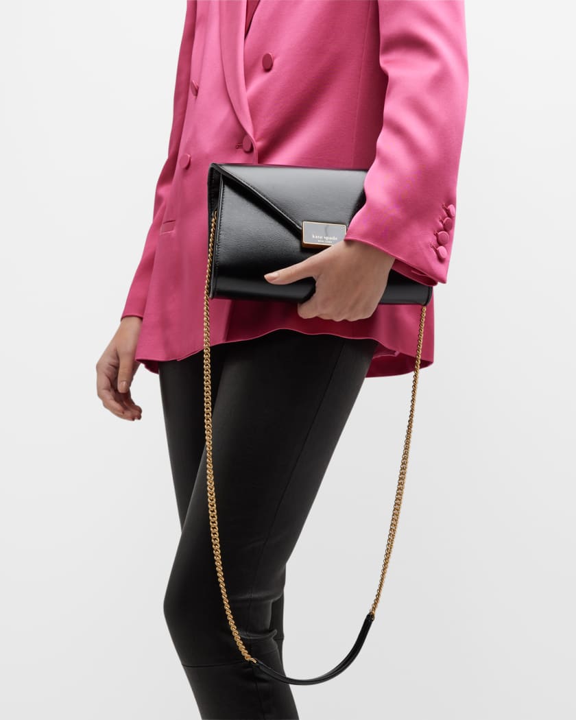 kate spade new york anna medium envelope shiny leather clutch bag | Neiman  Marcus