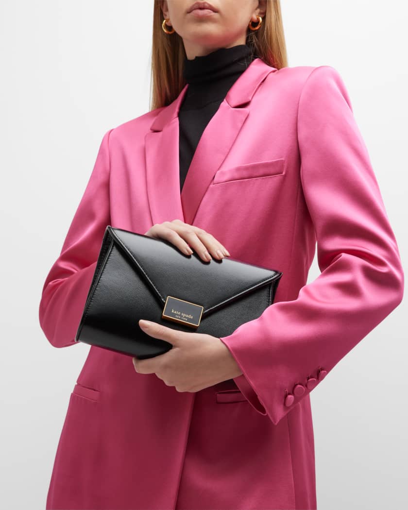 kate spade new york anna medium envelope shiny leather clutch bag | Neiman  Marcus