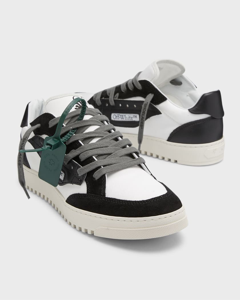 Off-White Virgil Abloh Low Vulcanized Black White Canvas Sneakers EU 42 US  8.5