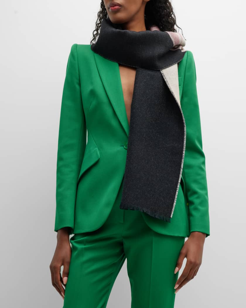 Alexander McQueen Jacquard Logo Wool-Silk Scarf | Neiman Marcus