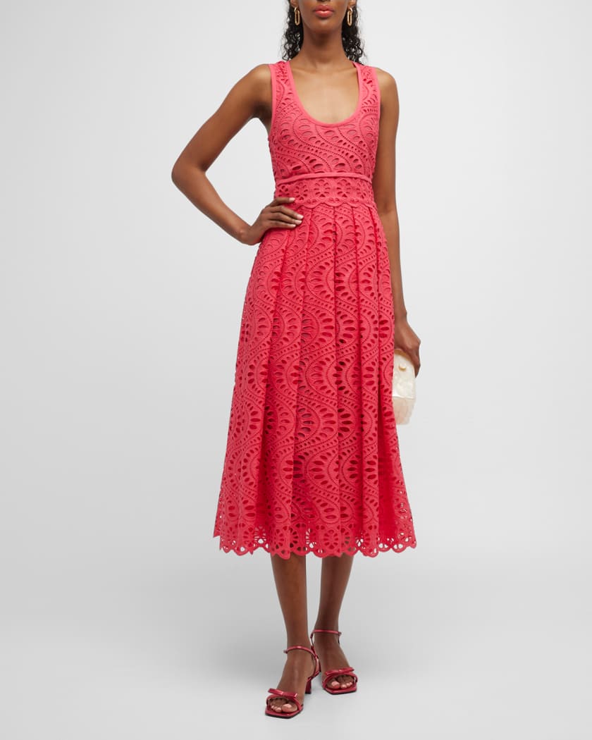 Embroidered eyelet dress sales