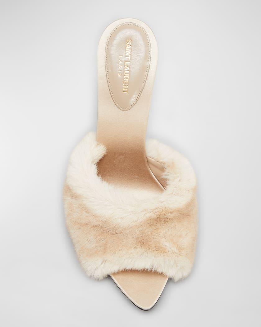Saint Laurent Gippy Faux Fur Mule Sandals