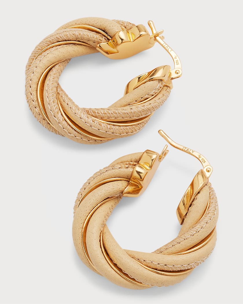 Bottega Veneta twisted hoop earrings - Gold