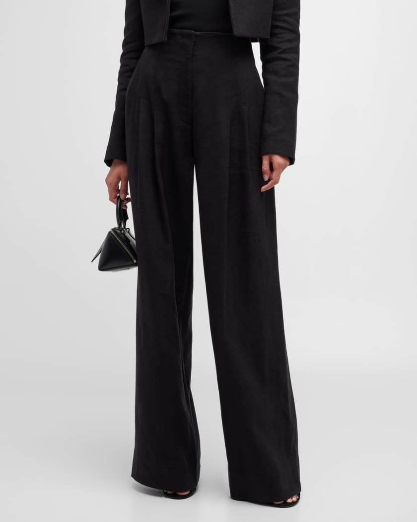A.L.C. Bennett Pleated Wide Leg Pants Neiman Marcus