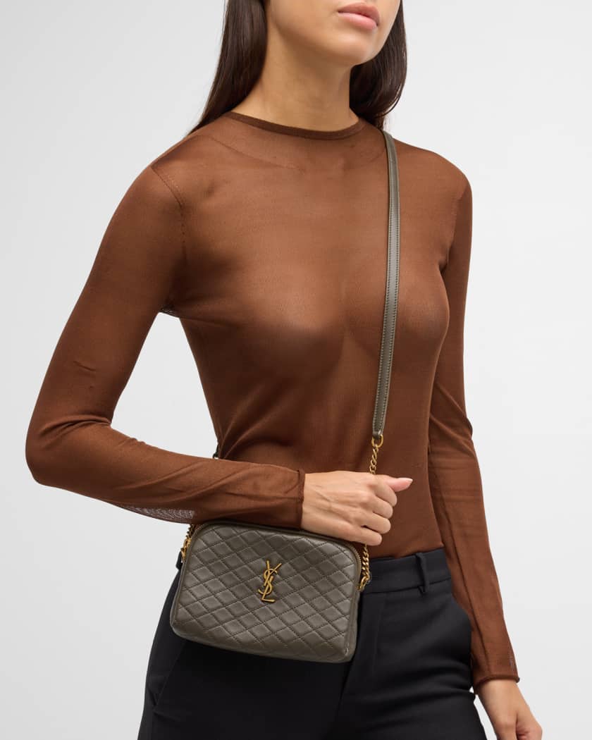 Neutral Lou mini quilted-leather cross-body bag, Saint Laurent
