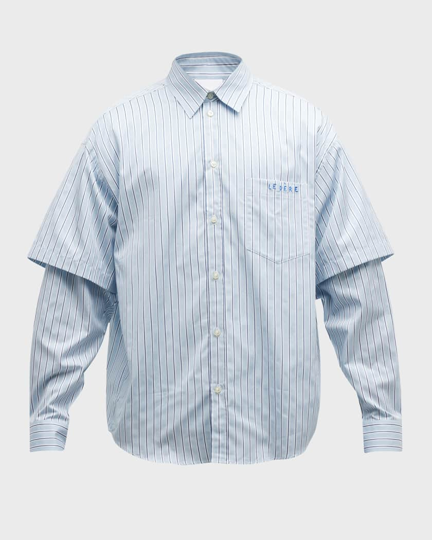 LUX SPORT STRIPE L/S BASEBALL SHIRT MENS