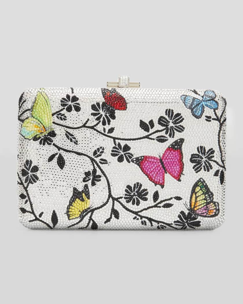 Judith Leiber Couture Butterfly Crystal Slim Clutch Bag