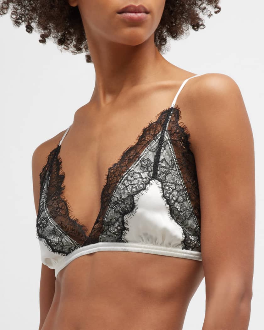 SLEEPING WITH JACQUES Julia Lace-Trim Bralette and Shorts Set