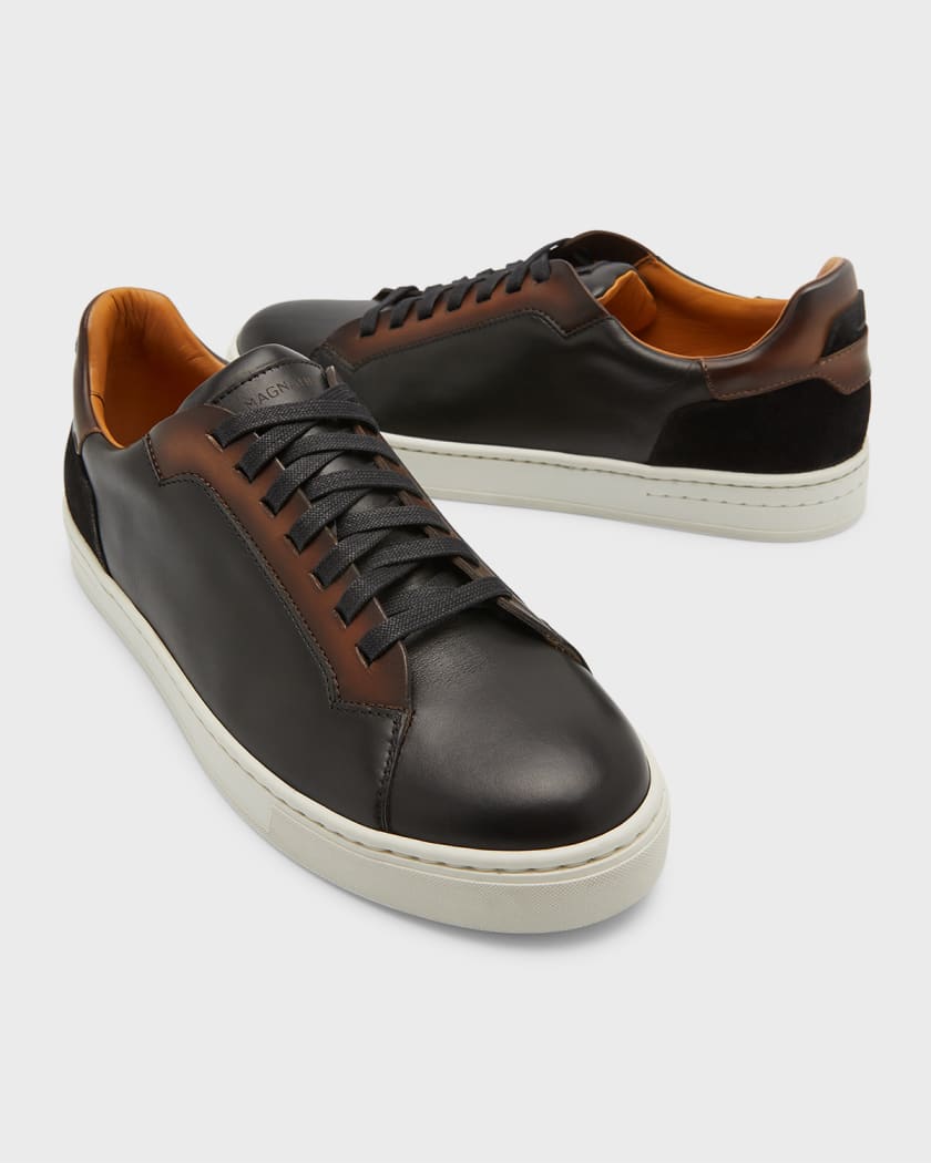 Amedeo Bicolor Leather Low-Top Sneakers Neiman
