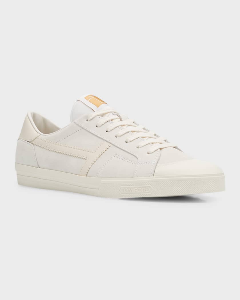 TOM FORD Men s Jarvis T Applique Suede Low Top Sneakers Neiman