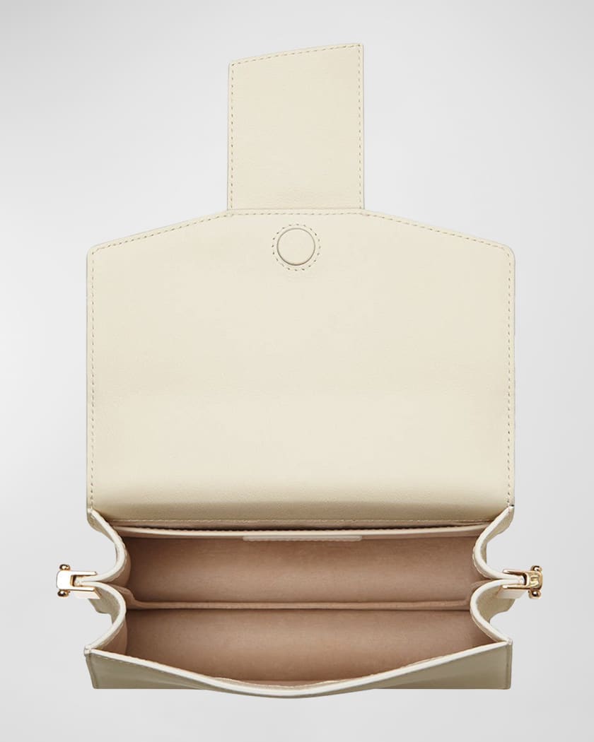 Strathberry Box Crescent Leather Shoulder Bag - Forget Me Not Van