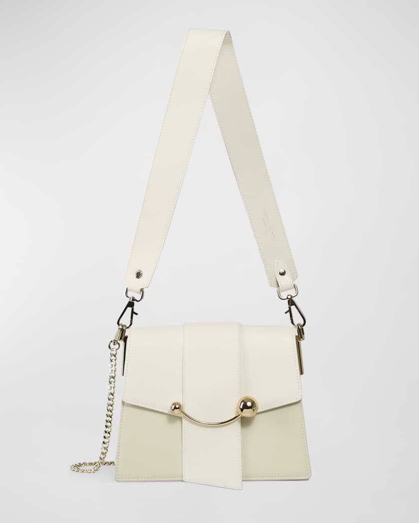 STRATHBERRY Box Crescent Bicolor Leather Shoulder Bag | Neiman Marcus