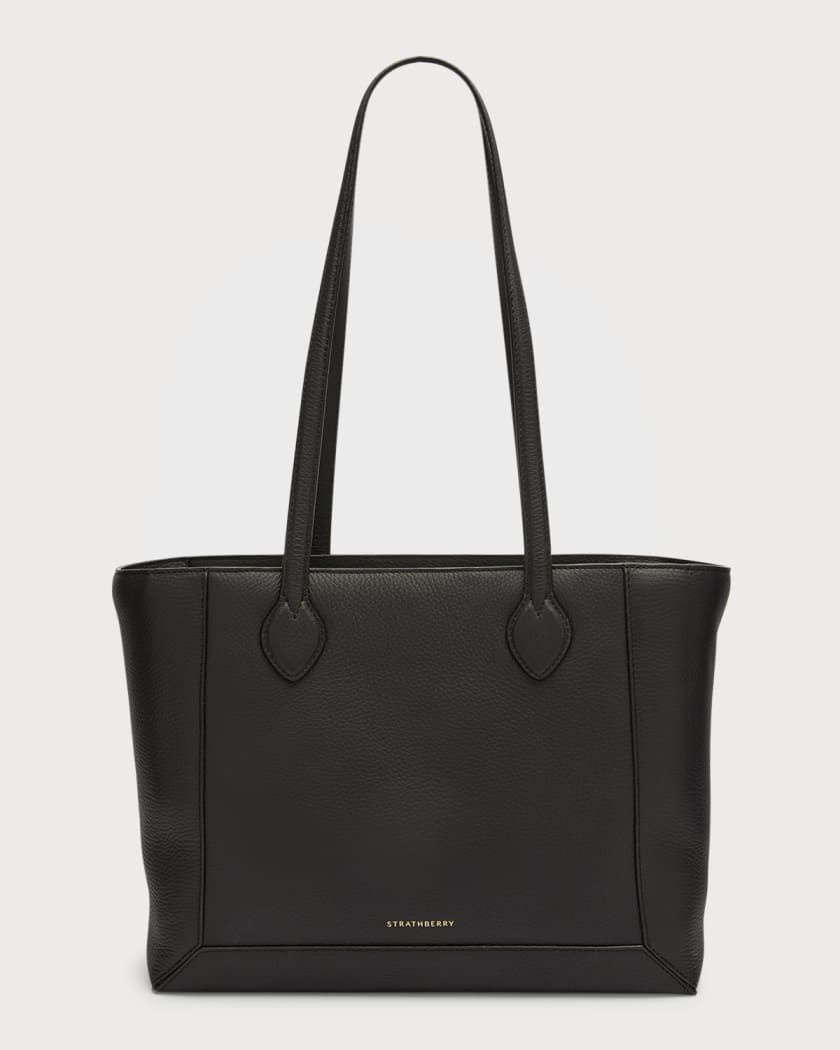 Strathberry Mosaic Leather Tote Bag in Black