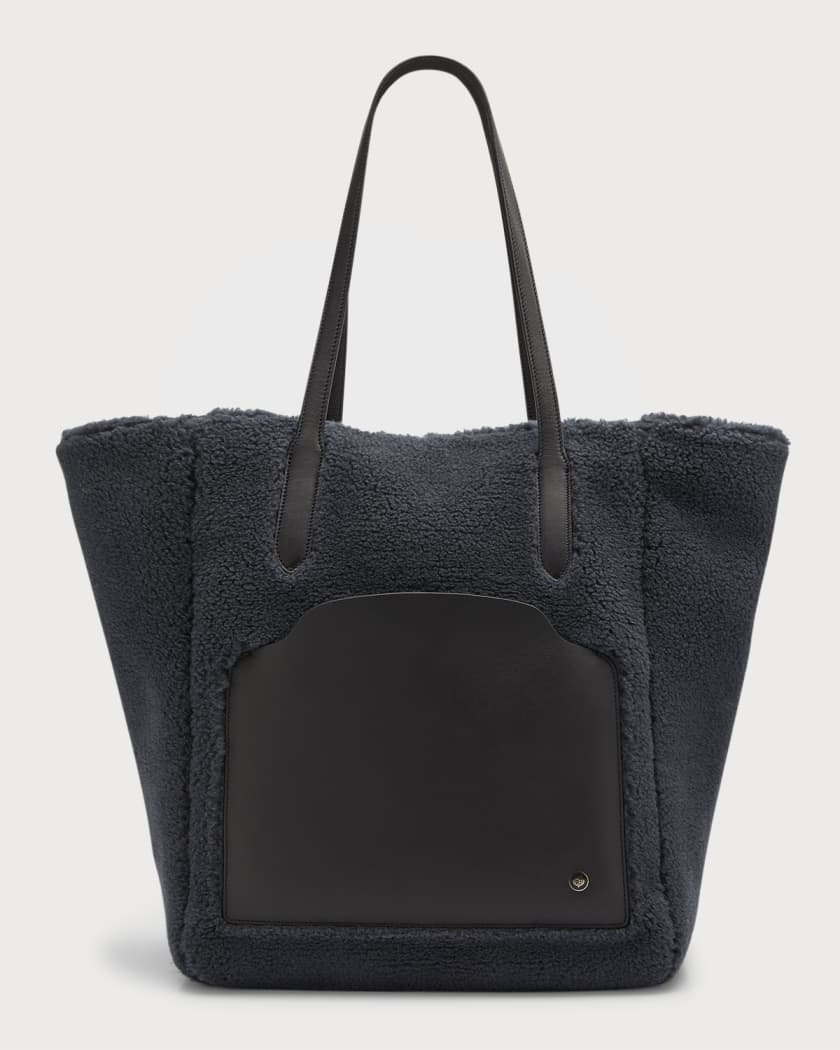 LORO PIANA Carry Everything small leather-trimmed suede tote