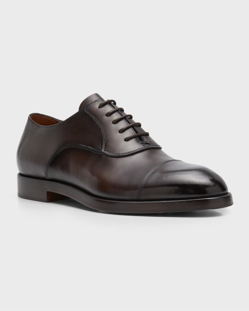 Ermenegildo Zegna Black Leather Oxfords