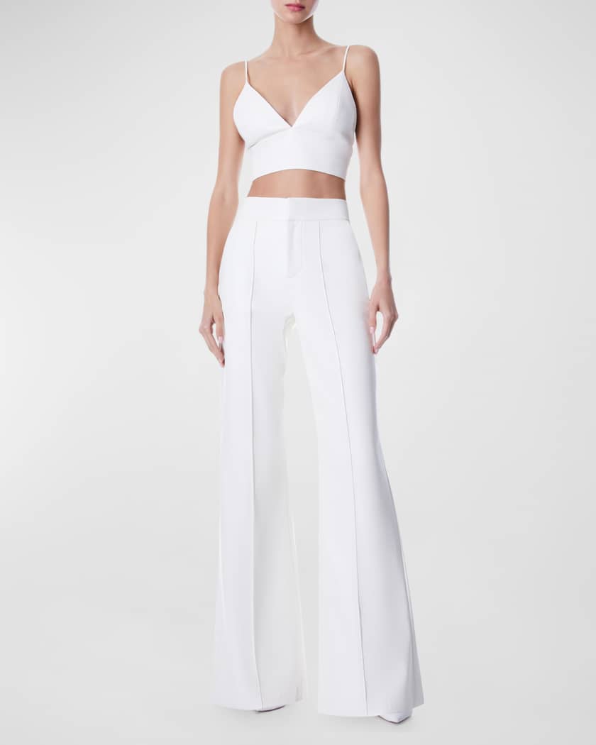 Alice and olivia white wide leg pants shop