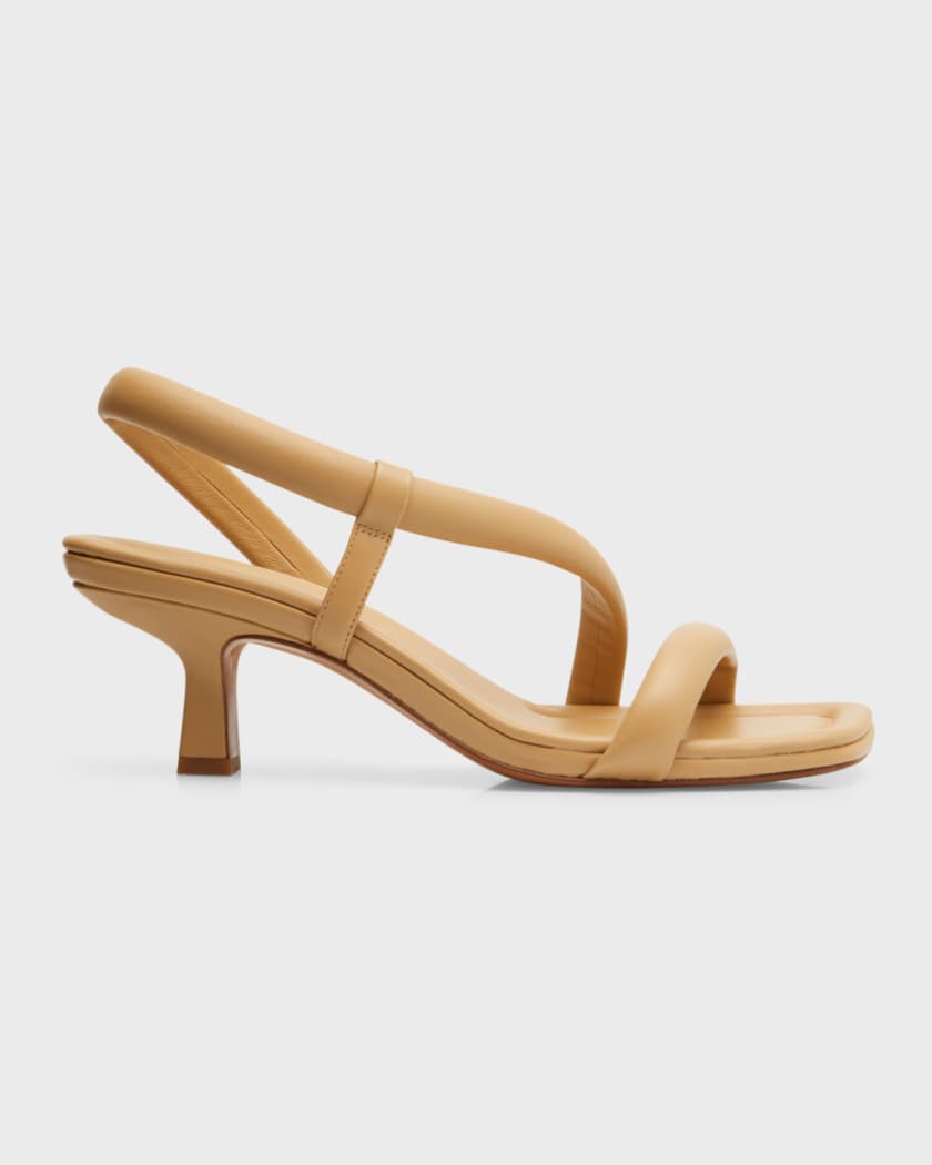 Leather top slingback sandals