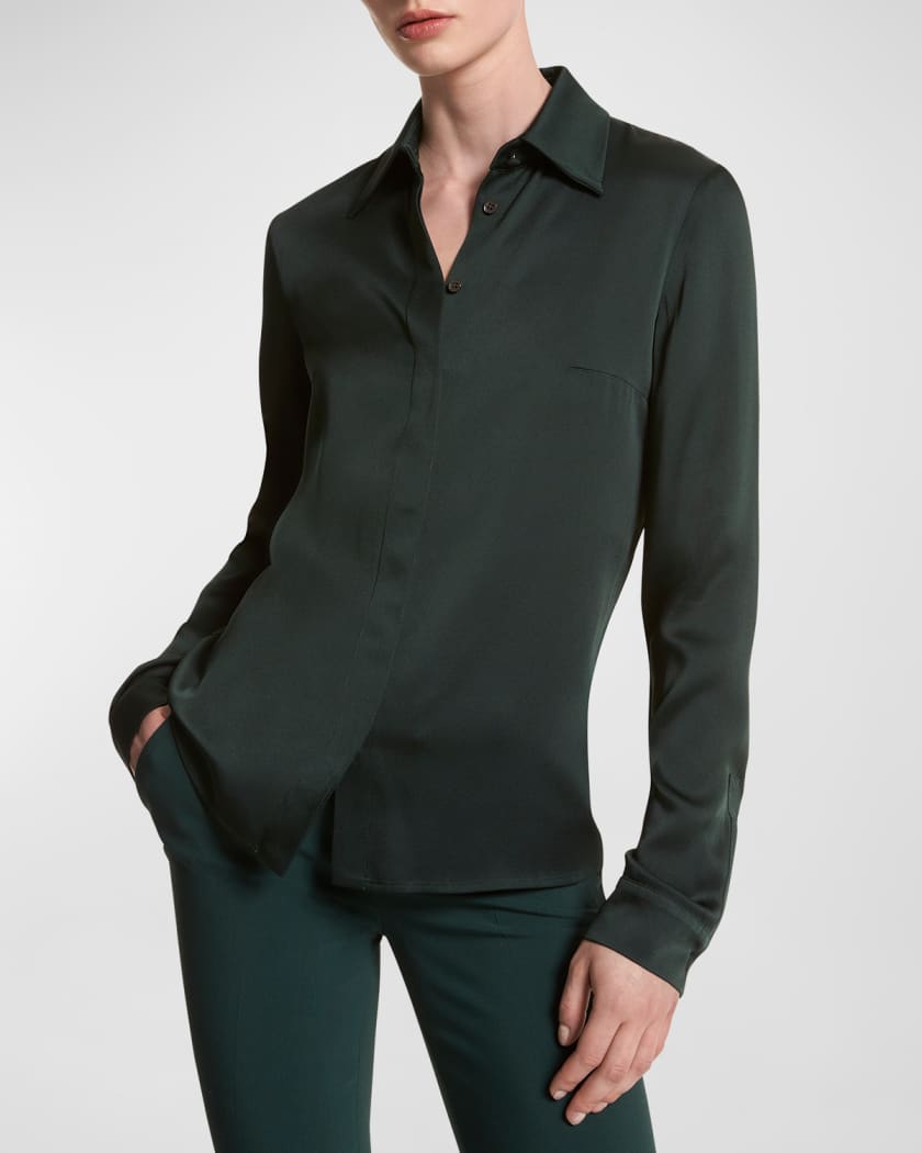 Hansen Charmeuse Button Front Shirt