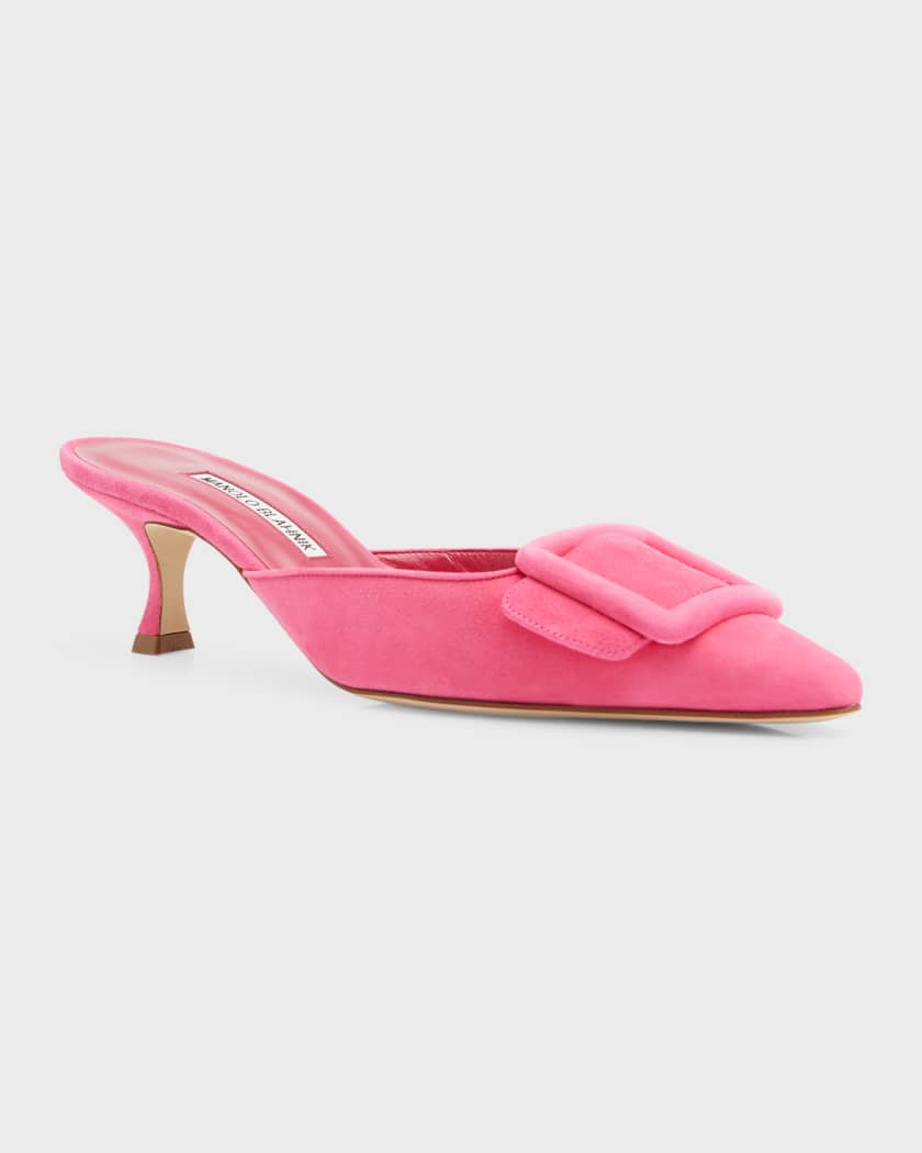 Manolo blahnik cheap pink mules