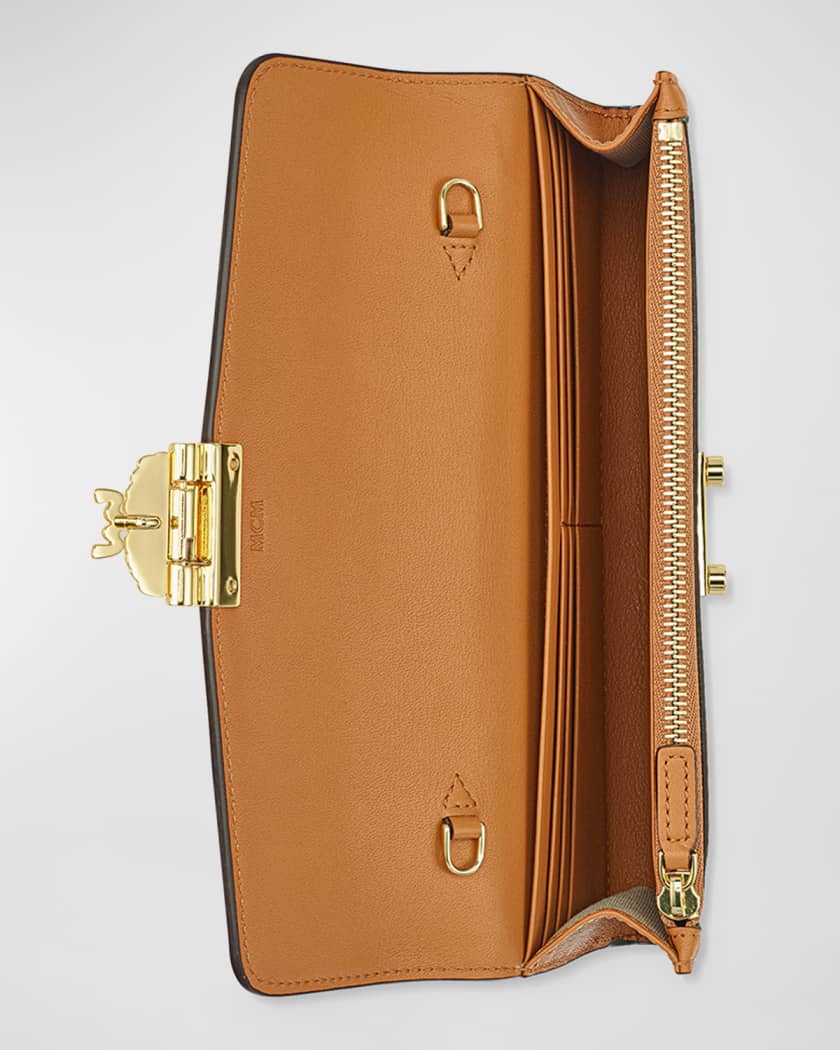 Mcm Tracy Chain Wallet in Visetos Cognac