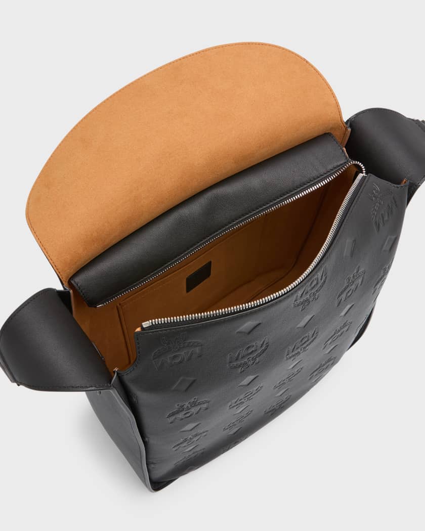 MCM Aren Small Monogram Leather Hobo Bag