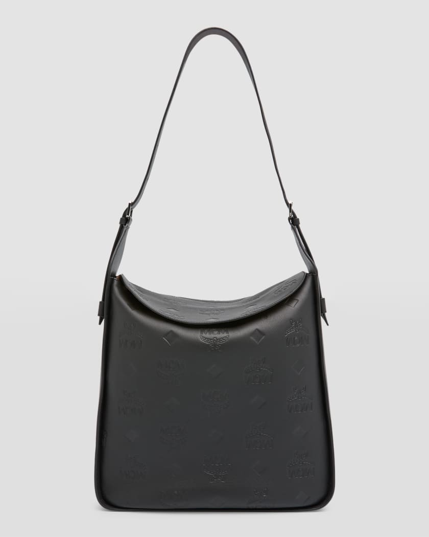 Aren Small Monogram Leather Hobo Bag