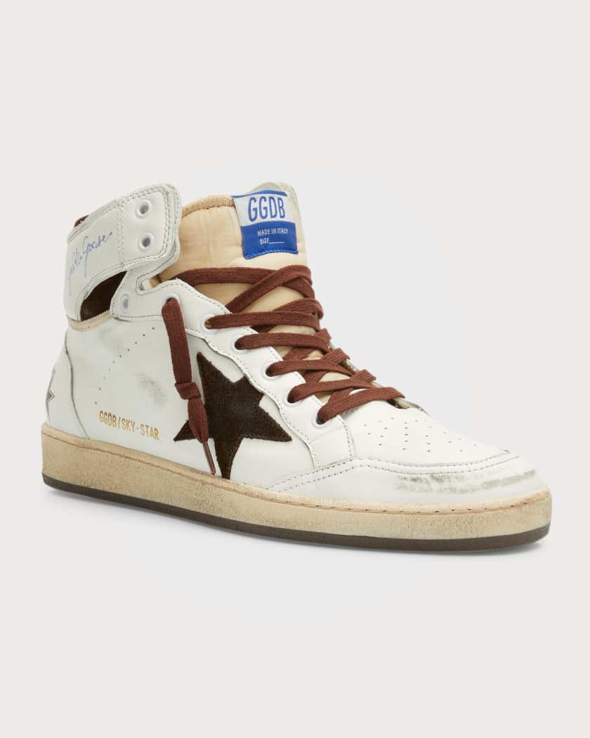 Men's Luxury Shoes - Golden Goose Sky Star Sneakers white and navy blue