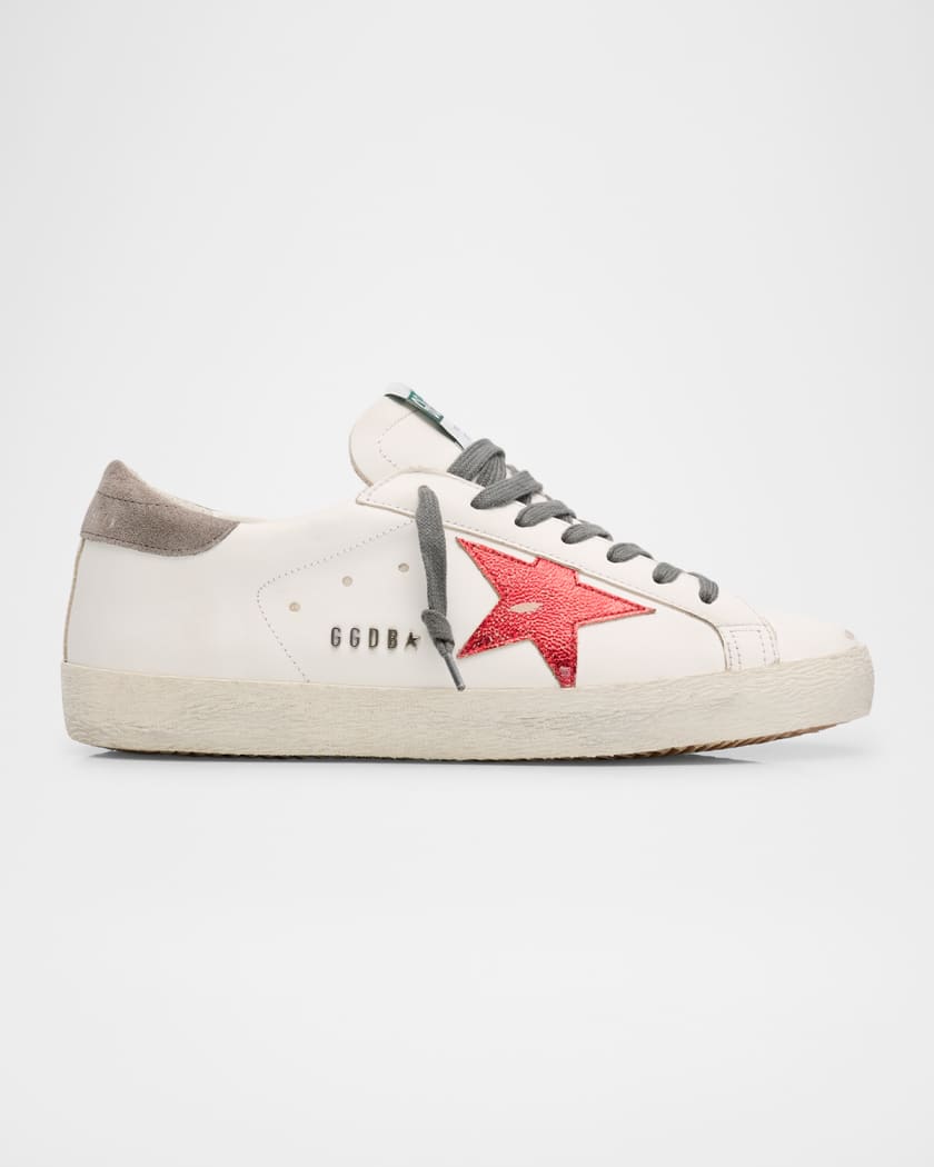 Golden Goose - Super-Star Black Denim Red Star Low-Top Sneaker