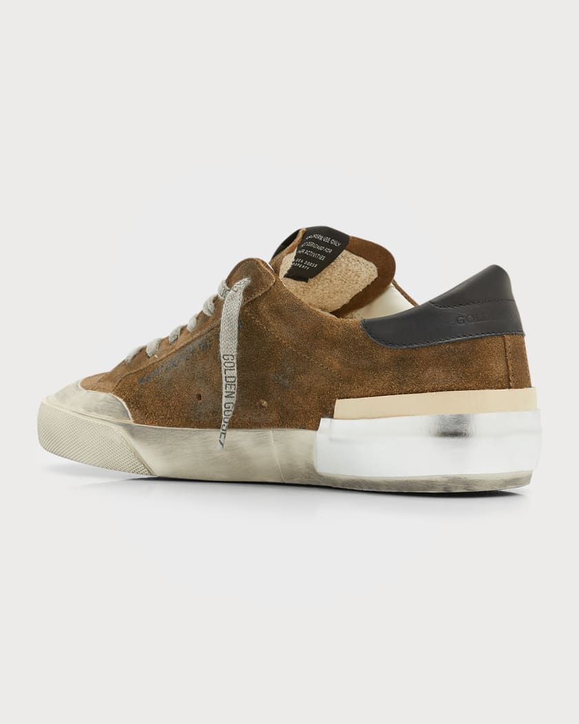 GOLDEN GOOSE Superstar distressed metallic leather and suede