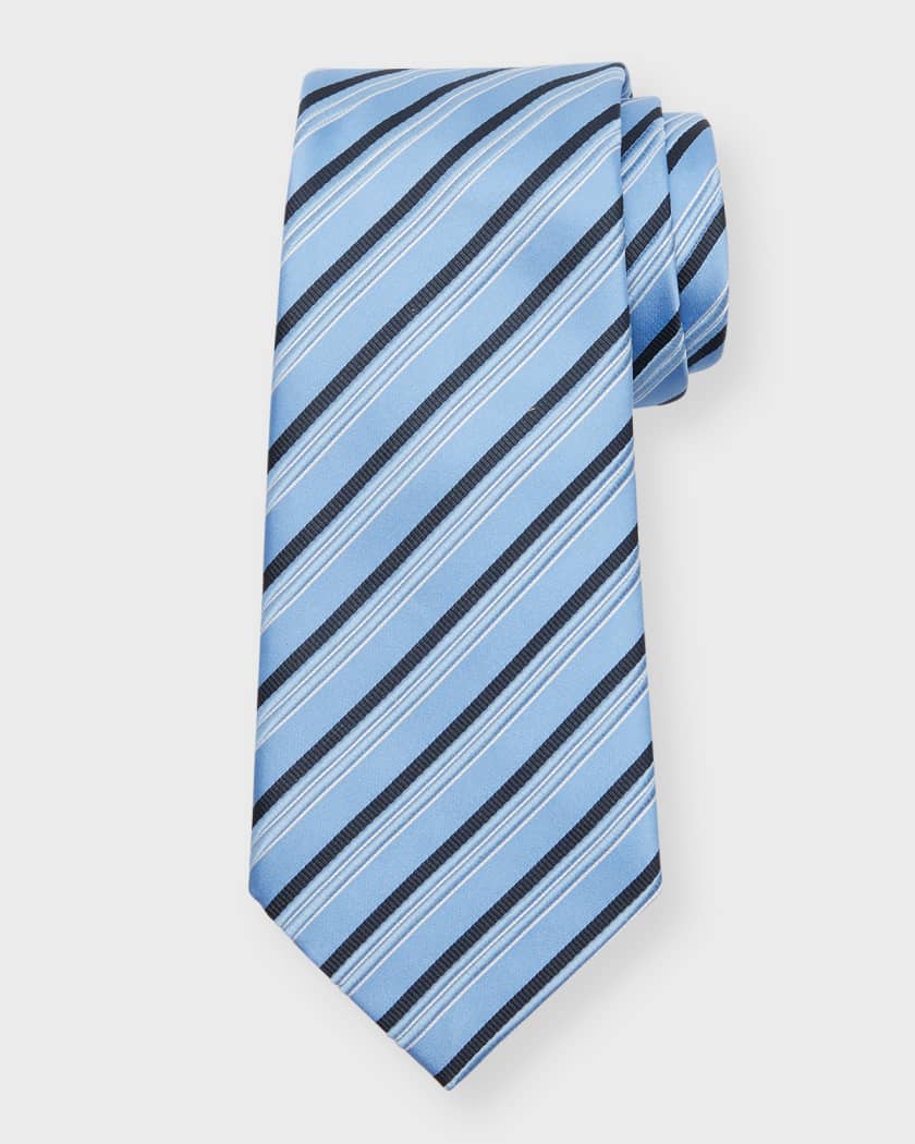 Emporio Armani Men's Multi-Stripe Silk Tie | Neiman Marcus