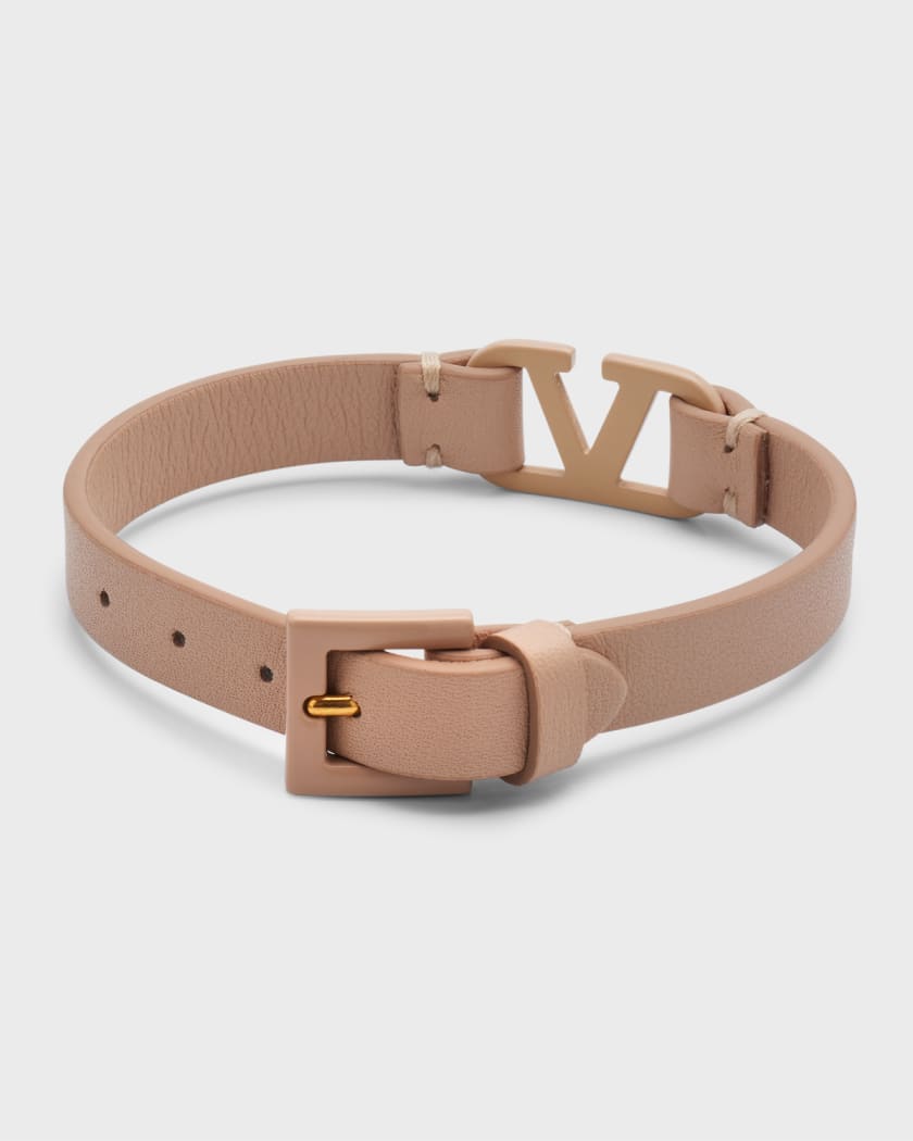 Valentino Vlogo armband van leer met logo • Cognac • de Bijenkorf