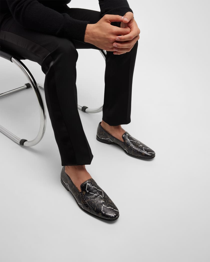 Umeki Sætte Whitney Manolo Blahnik Men's Watersnake Leather Loafers | Neiman Marcus