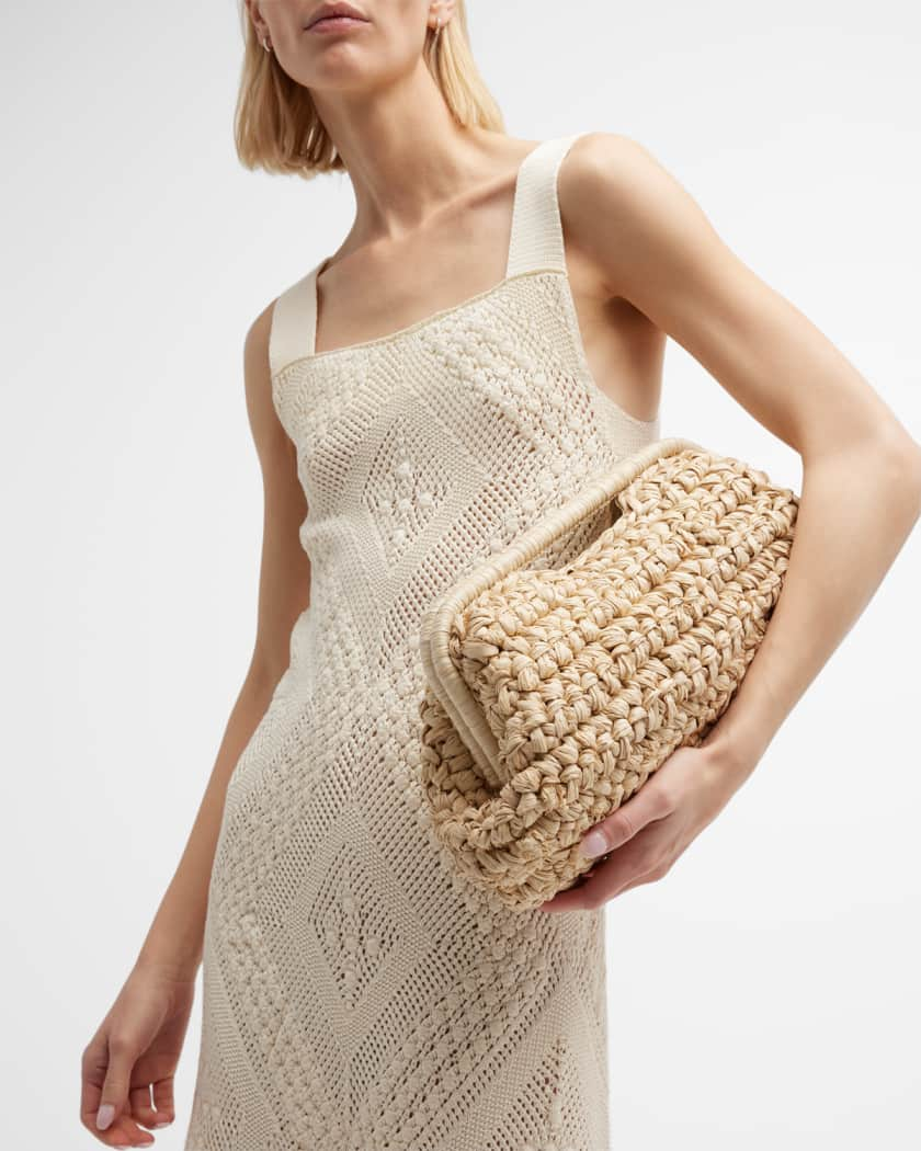 Aurora Large Raffia Clutch Bag