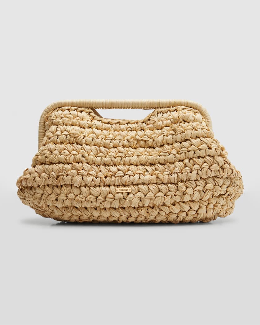 Cult Gaia Aurora Large Raffia Clutch Bag Neiman Marcus