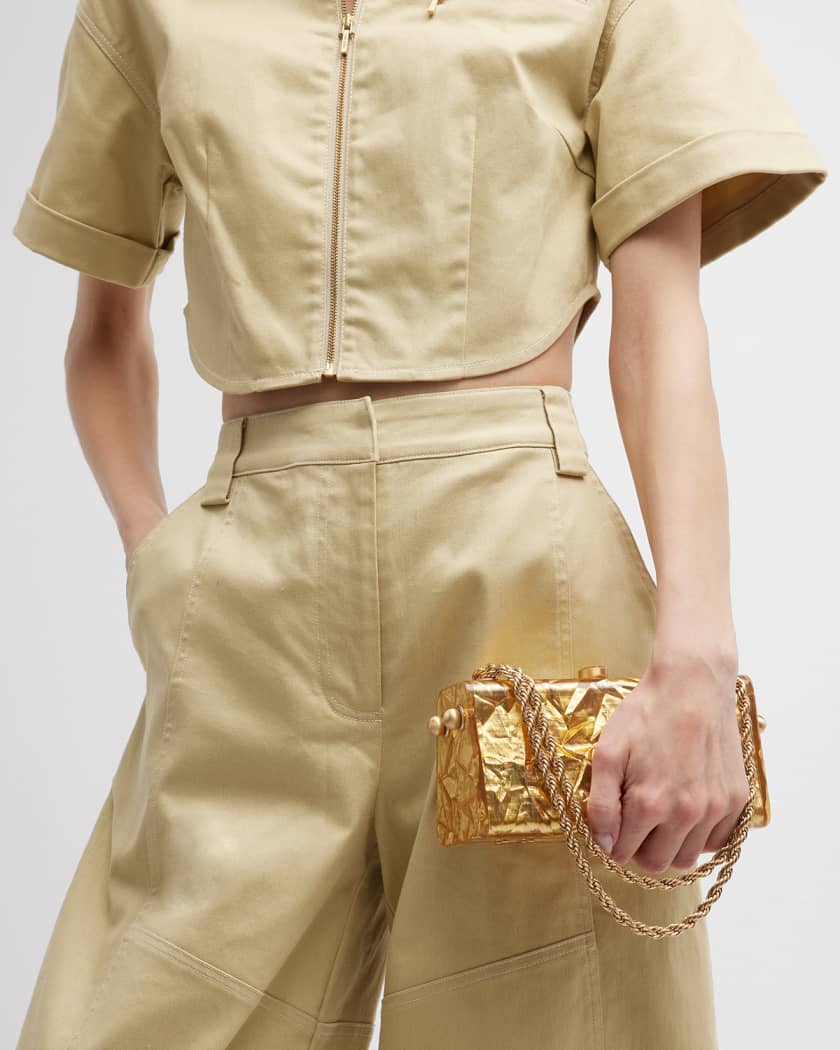 Hajar Crinkled Acrylic Chain Shoulder Bag